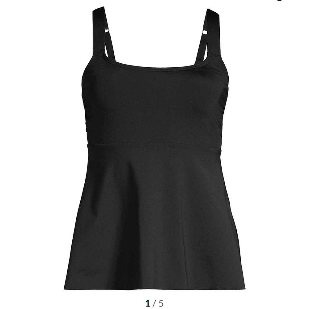 Lands’ end black tankini top size large 14-16
